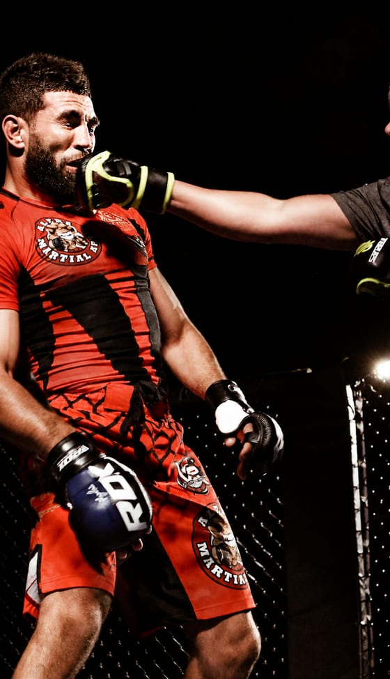 A fighter working through a training round